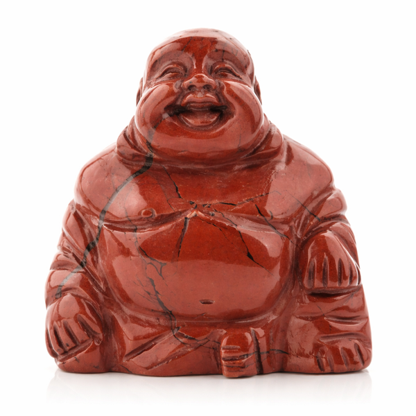 Edelstenen Beeld Boeddha Jaspis rood - 50 mm
