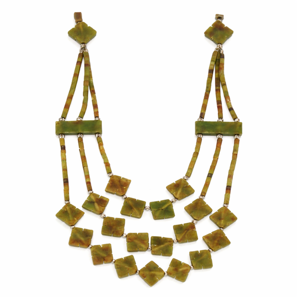 Jade Bohemian Ketting 3-streng Klaver Licht
