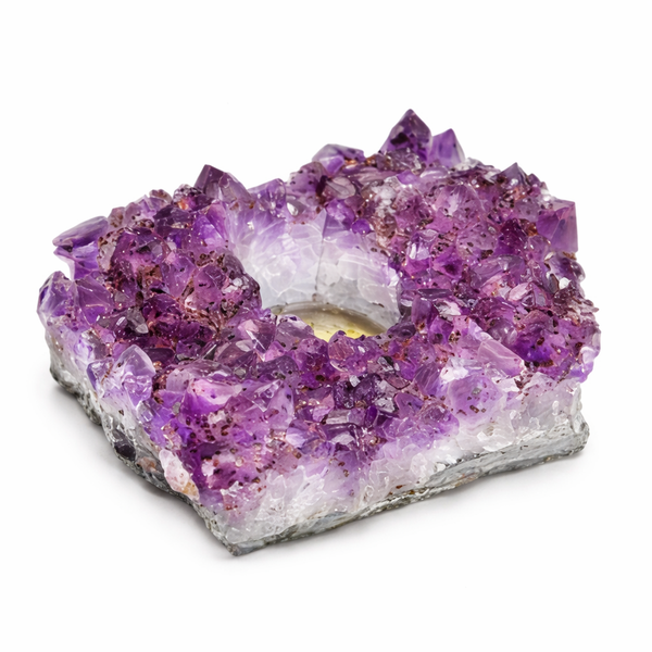 Waxinelichthouder Edelsteen Amethist Ruw (ca. 700 gram)