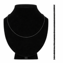 Zwarte Spinel Subtiel Collier Zilveren Slotje 44 cm Lengte