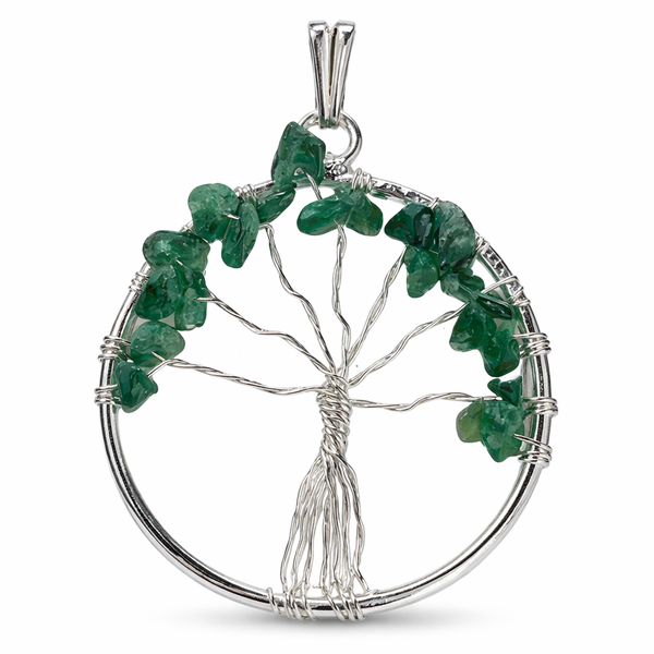 Aventurijn Groen Levensboom Hanger (30 mm)
