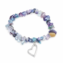 Edelsteen Splitarmband Regenboog Fluoriet met Hart