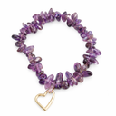 Edelsteen Splitarmband Amethist met Hart