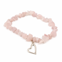 Edelsteen Splitarmband Rozenkwarts met Hart
