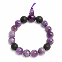 Edelsteen Armband Amethist Powerbead met Lavastenen (21 cm)