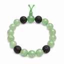Edelsteen Armband Groene Aventurijn Powerbead met Lavasteen