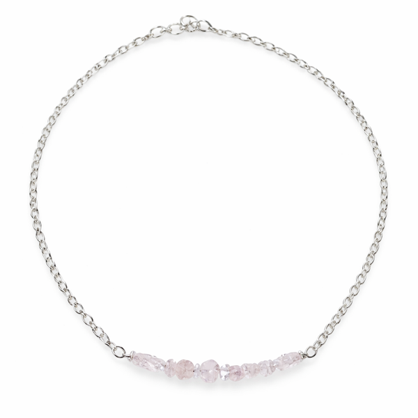 Edelstenen Bar Ketting Roze Kwarts