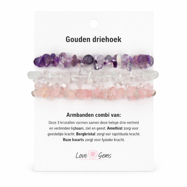 Edelsteen Splitarmband Gouden Driehoek