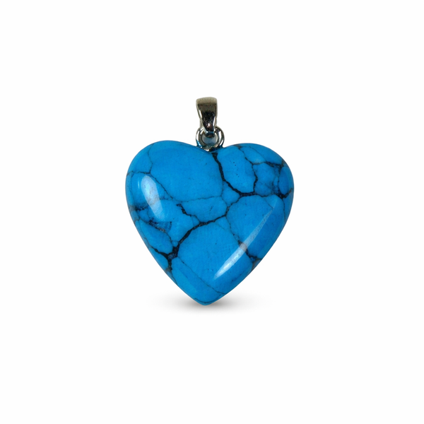 Hartvormige Edelstenen Hanger Howliet Blauw (20 mm)