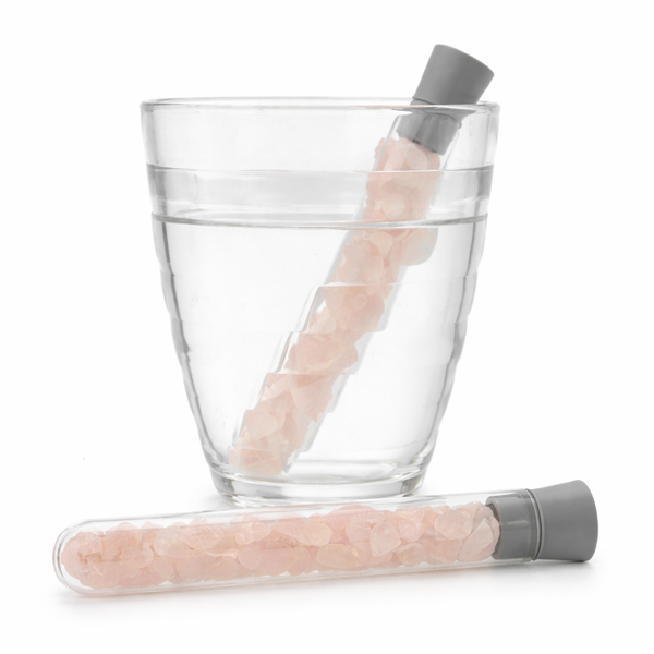 Roze Kwarts Waterwand - Liefde Harmonie Creativiteit - Enkele Buis Steentjes