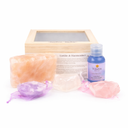 Heilige Drie-eenheid Edelstenen Set - Amethist, Roze Kwarts, Bergkristal