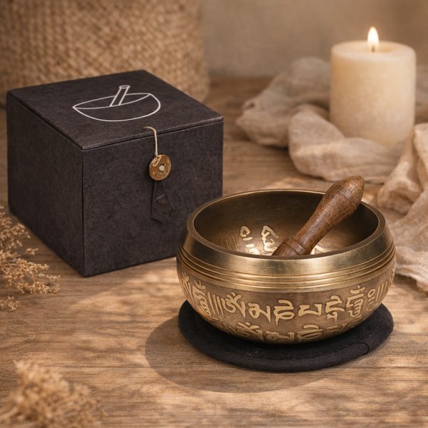 Klankschaal Ohm Geschenkset Koper Zwart 10 cm 300 g