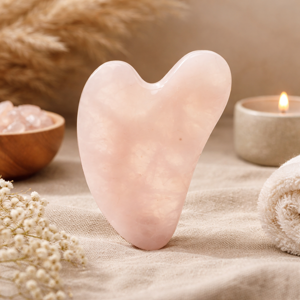 Gua Sha Massagehulp Rozenkwarts 8 cm 45 g