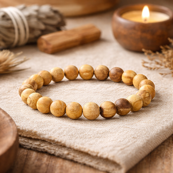 Palo Santo Armband Elastisch Met Ronde Kralen ± 8 mm M