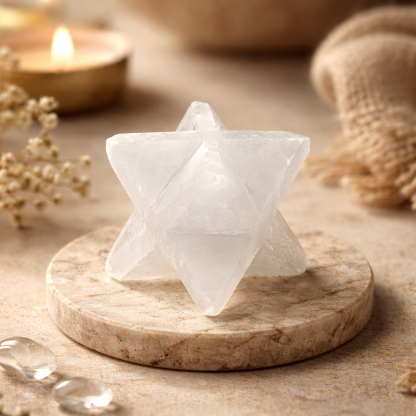 Seleniet Merkaba Heilige Geometrie 4x4 cm