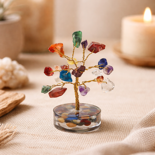 Edelsteenboom 7 Chakra's Met Diverse Mineralen ±8cm