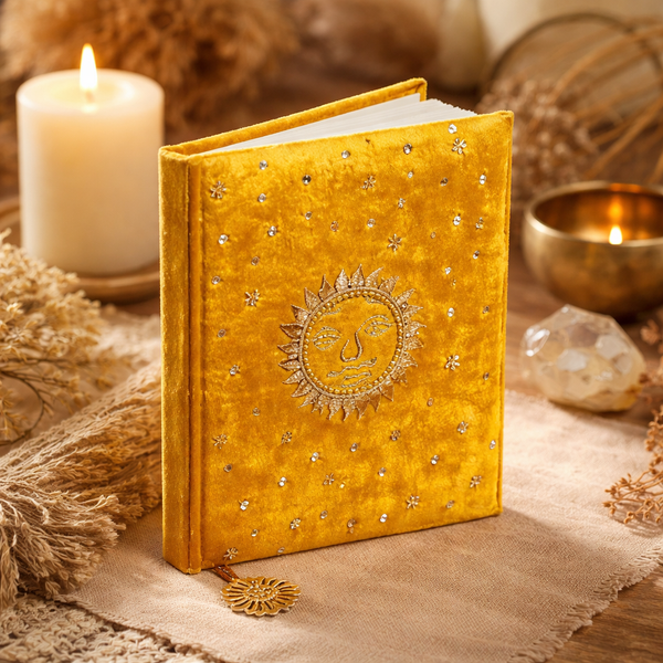 Notitieboek Zon Fluweel Geel 20x15 cm