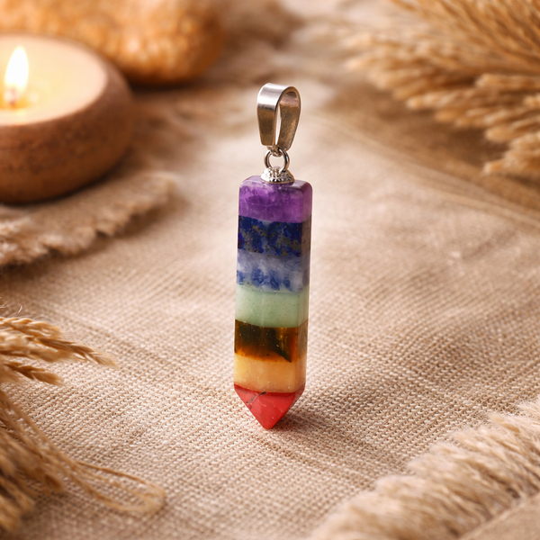 Edelsteen Hanger 7 Chakra Met Amethist Lapis Lazuli 3,5 cm