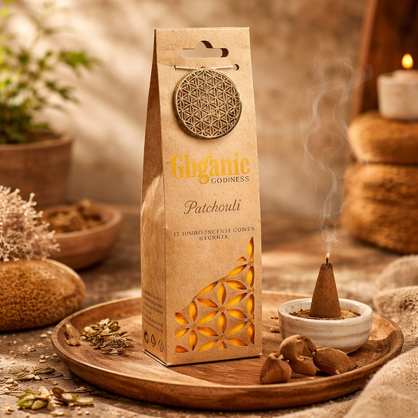 Wierookkegels Patchouli Met Keramische Houder 72g