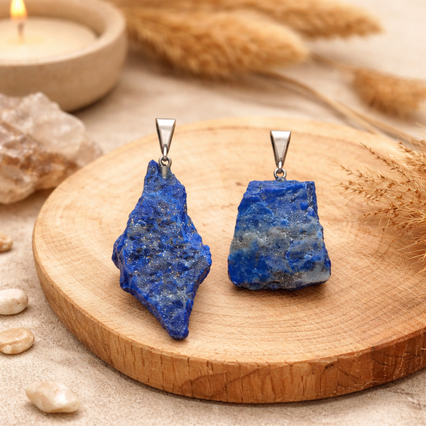 Hanger Ruwe Lapis Lazuli Edelsteen Met Metalen Oogje 2 cm