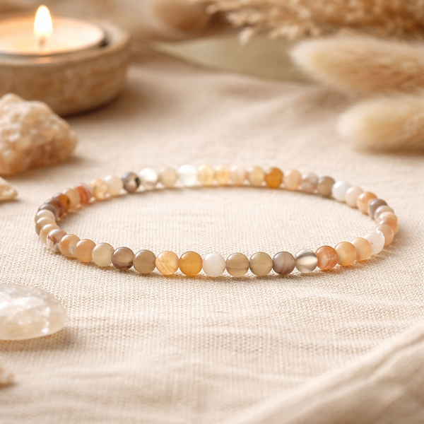 Armband Agaat Elastisch Kraaltjes ± 4 mm