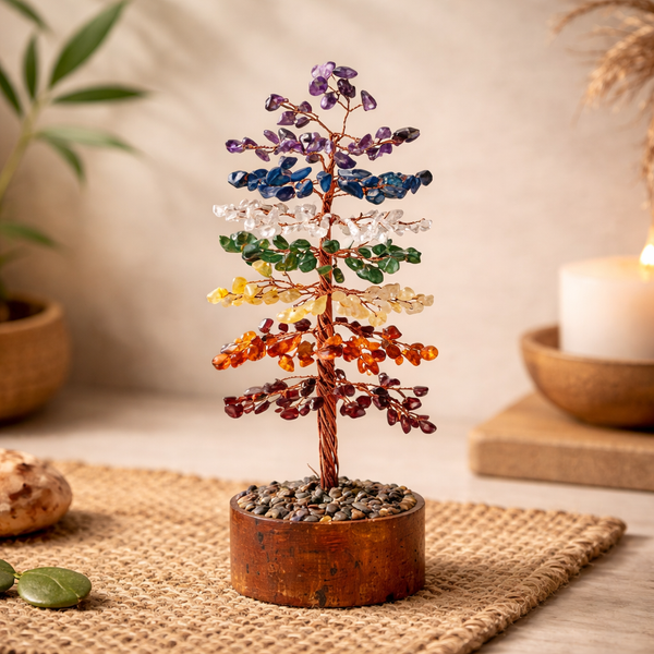 Edelsteenboom 7 Chakra's Met Diverse Mineralen ±23cm