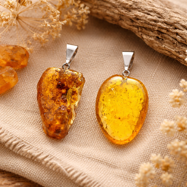 Amber Copal Edelsteenhanger Met Geboord Oogje ±2,5cm