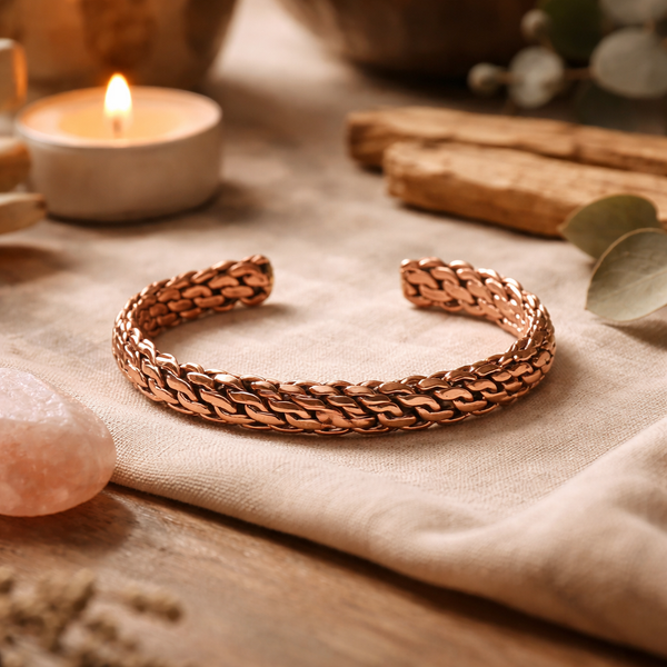 Schakelarmband Bronskleurig 100% Koper Verstelbaar 6,5 cm