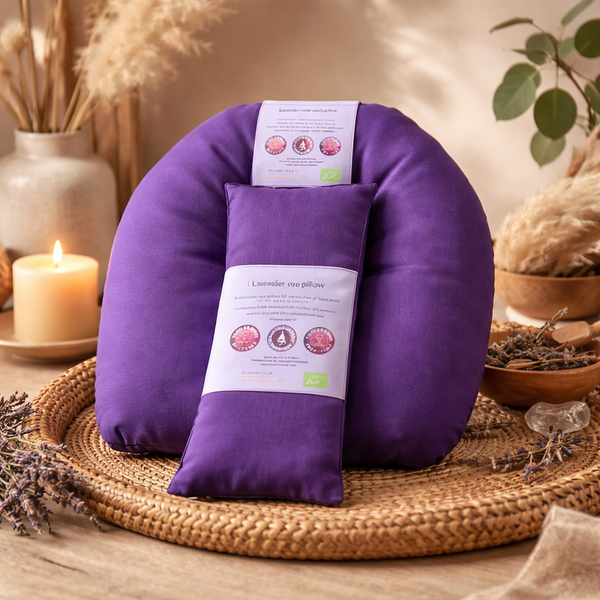 Oog- En Nekkussen Set Lavendel Violet Biologisch Lijnzaad