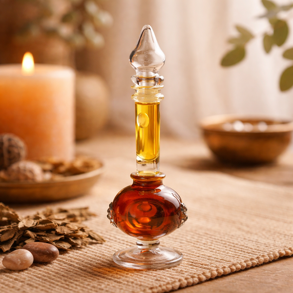 Song of India Geurolie Patchouli Handgeblazen Flesje