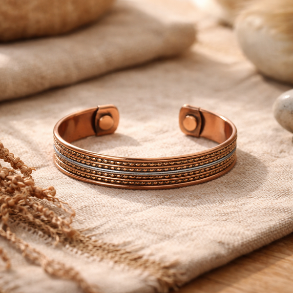 Armband Koper Magnetisch Gebandeerd ±6.5cm