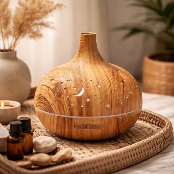 Aroma Diffuser Starlight Rond Houtmotief 400 ml