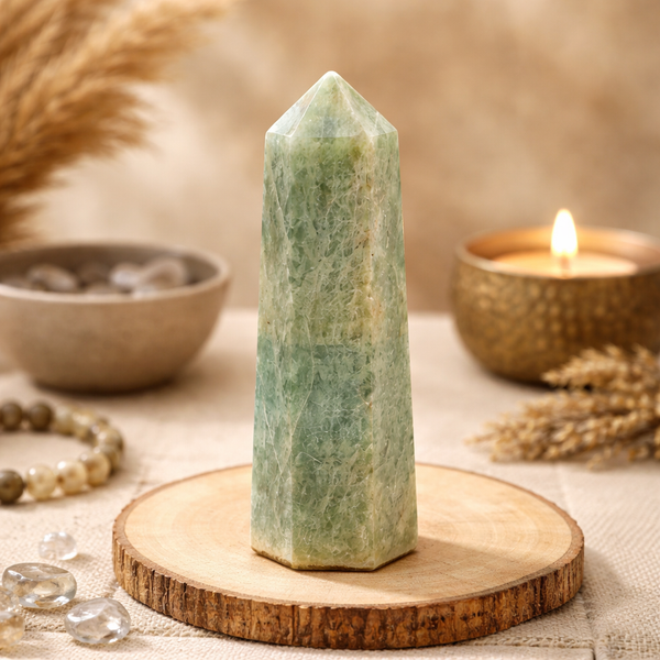 Aquamarijn Obelisk Feng Shui ±7-10cm