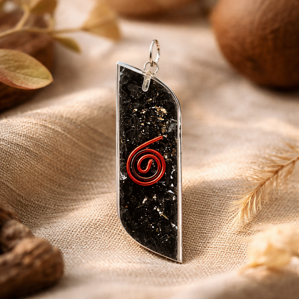 Orgonite Hanger Shungiet Koperen Spiraal Wave