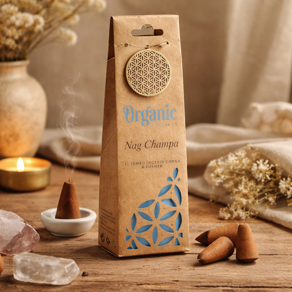 Wierookkegels Nag Champa Met Keramische Houder 72g