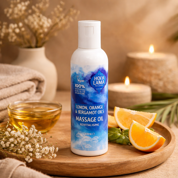 Holy Lama Ayurvedische Massage Olie Sinaasappel En Bergamot 100 ml