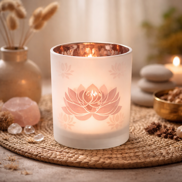 Sfeerlicht Lotus Matglas Metallic 10x12,5 cm