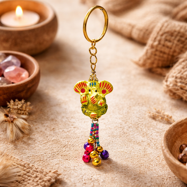 Sleutelhanger Ganesha Met Belletjes