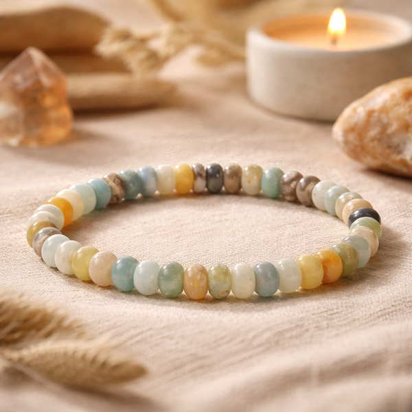 Armband Elastisch Amazoniet Ovale Kralen