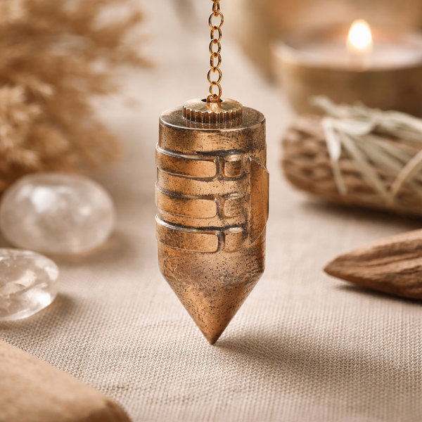 Pendel Atlantis Massief Messing Bronskleurig Met Pendelketting