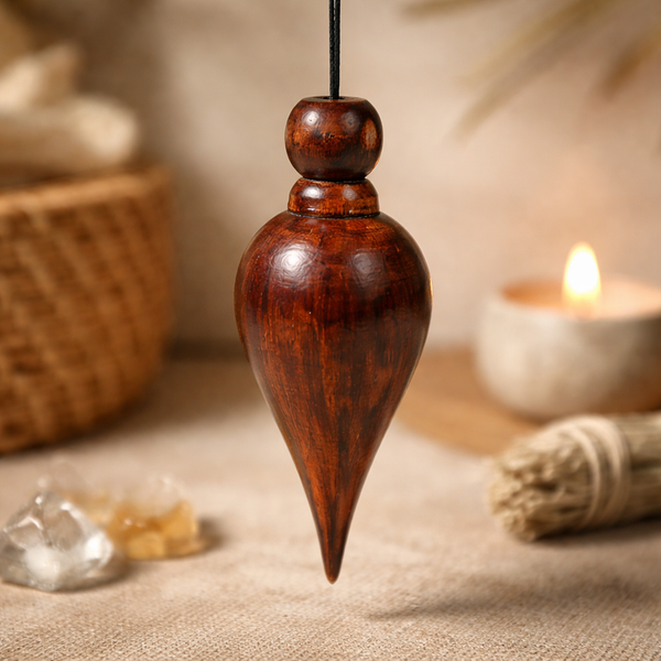 Pendel Hout Druppel Bruin 70 mm