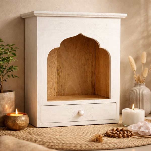 Altaar Mangohout Whitewash 30x27,5 Cm