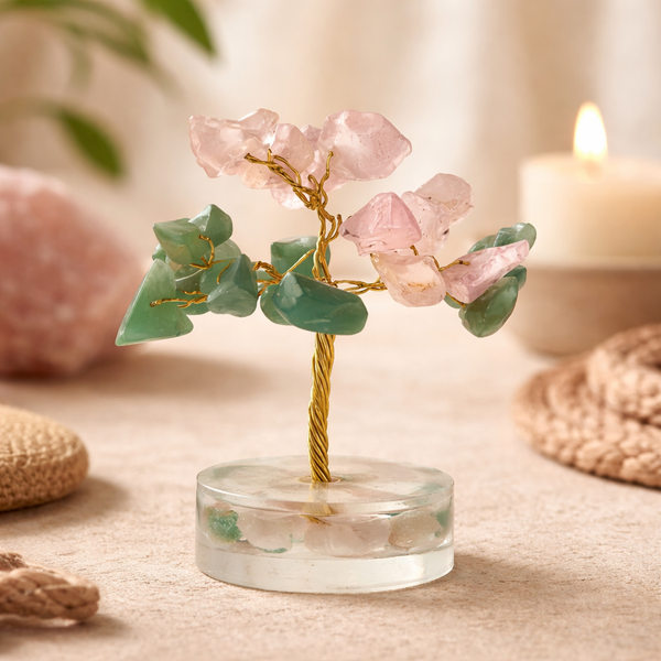 Edelsteenboom Groene Aventurijn En Rozenkwarts 8 Cm