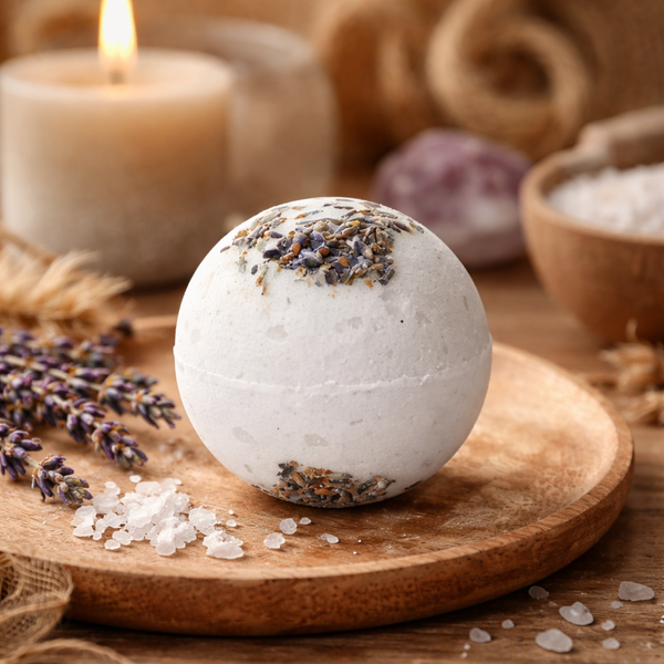 Bruisbal Lavendel Bloem Met Druivenpitolie En Zeezout 145g