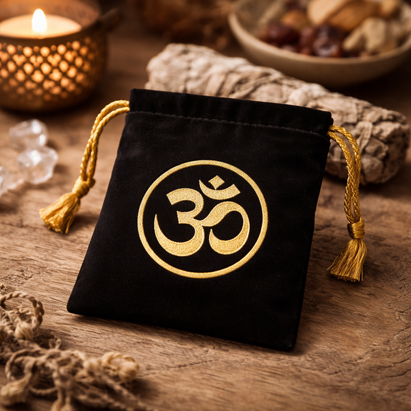 Cadeautasje Polyester Fluweel Met Ohm Symbool 10x11cm