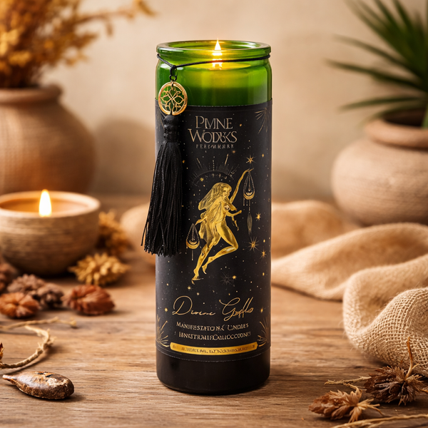 Manifestatiekaars Divine Goddess In Glas Met Kwast 300g