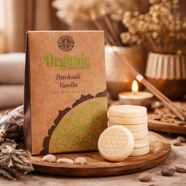 Smeltkaarsjes Patchouli Vanille Met Bloem Des Levens Symbool 40g
