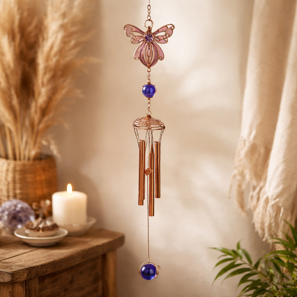 Windorgel Engel Metalen Buisjes Roze ±50cm