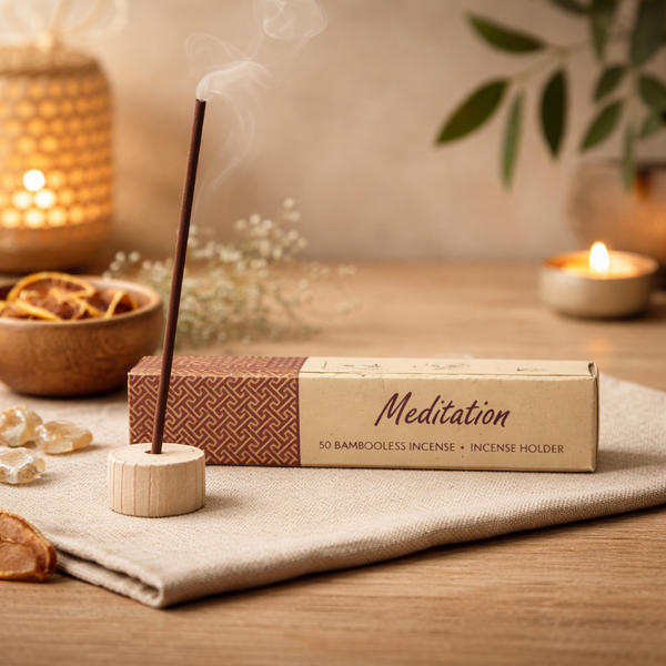 Wierook Stokjes Zonder Bamboo Met Keramiek Houder Bittere Sinaasappel Orientale Geur 50 Stuks