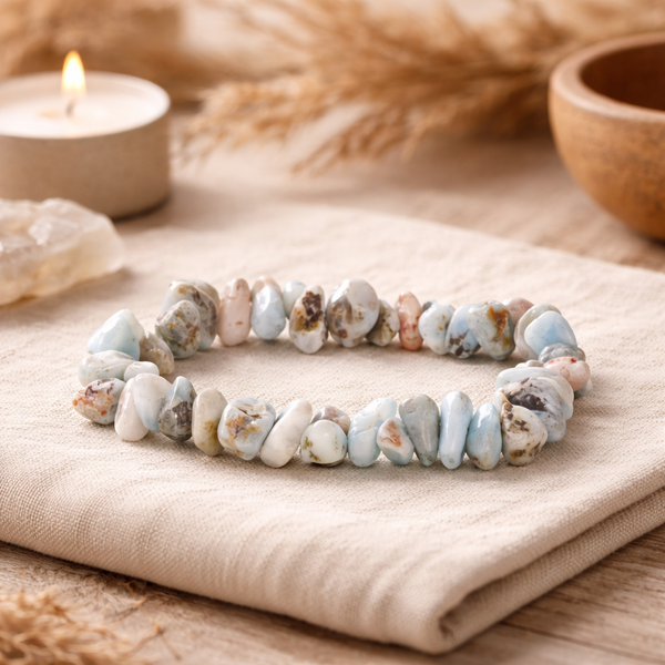 Armband Larimar Edelsteen Getrommelde Stenen 8mm